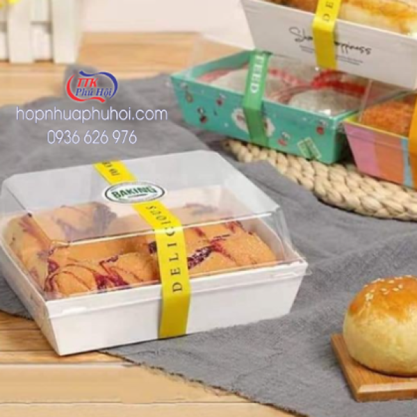 Hộp giấy Kraft nắp trong đựng sushi